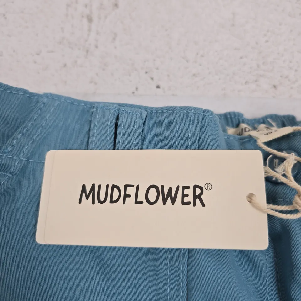 MUDFLOWER LIGHT BLUE CARGO TROUSERS – TAG ATTACHED SIZE UK 12
