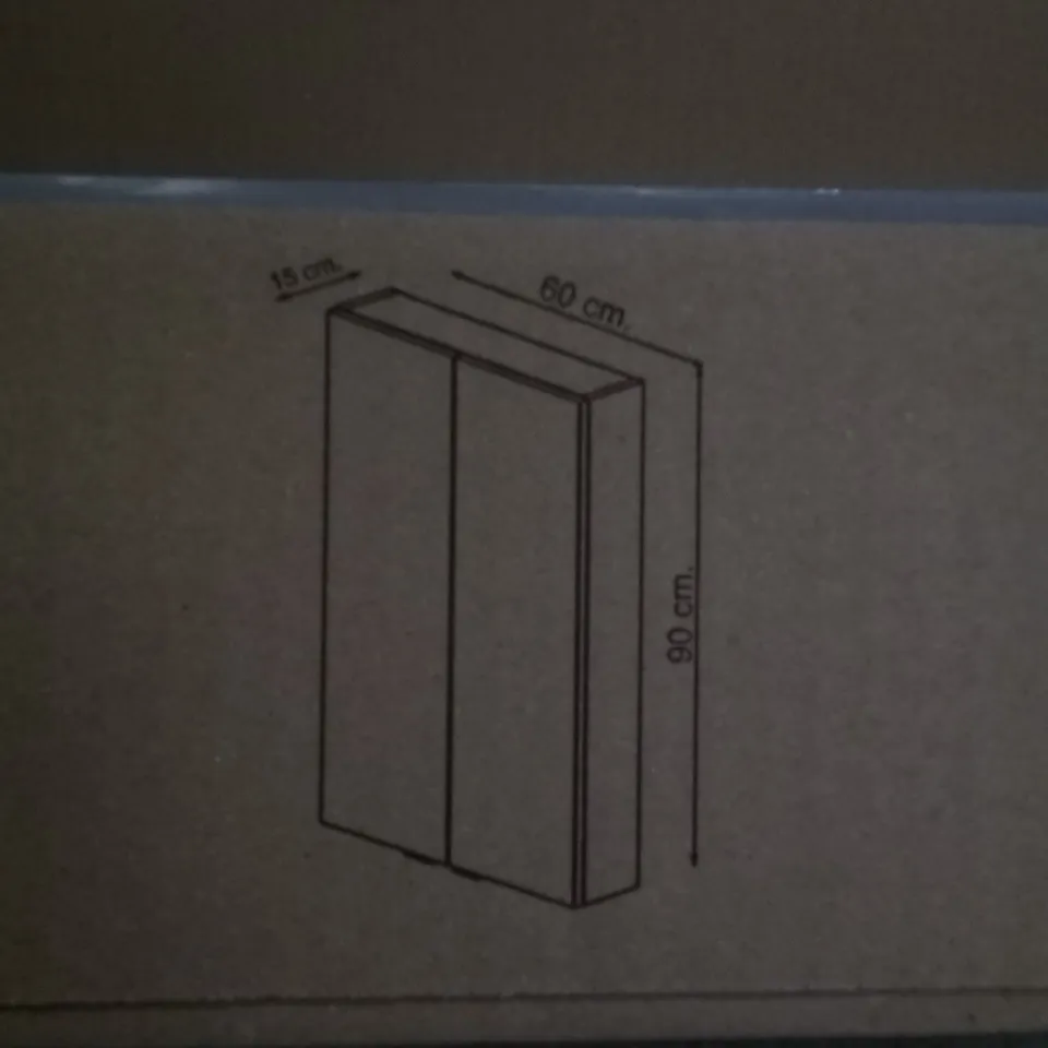 BOXED 60 X 90 CM SLIM WALL CABINET - GREY 
