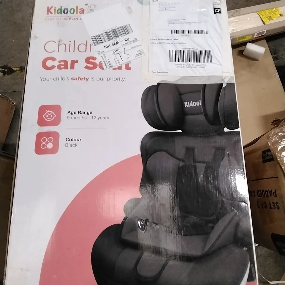 BOXED KIDOOLA CHILDREN'S CAR SEAT - BLACK