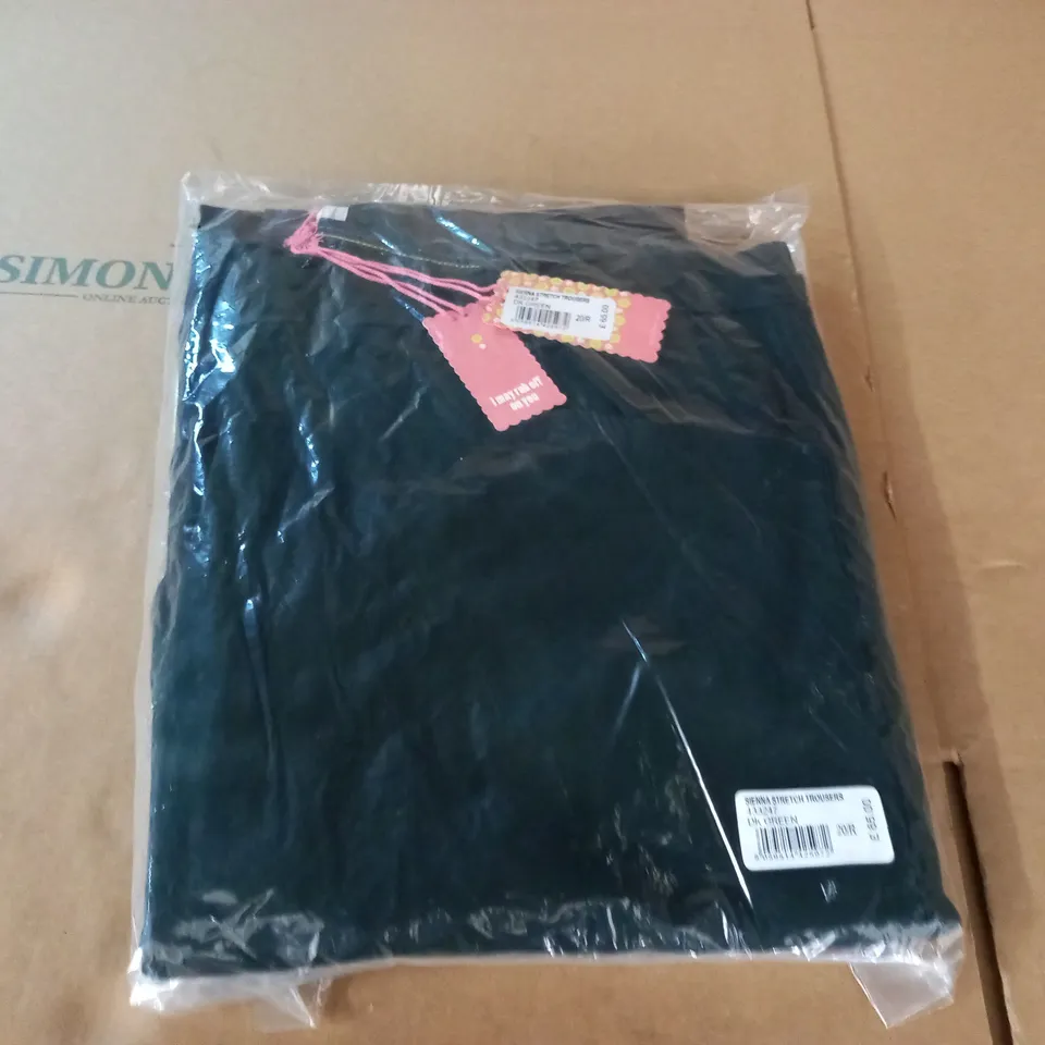 BAGGED WHITE STUFF SIENNA STRETCH TROUSERS IN DARK GREEN - 20/R