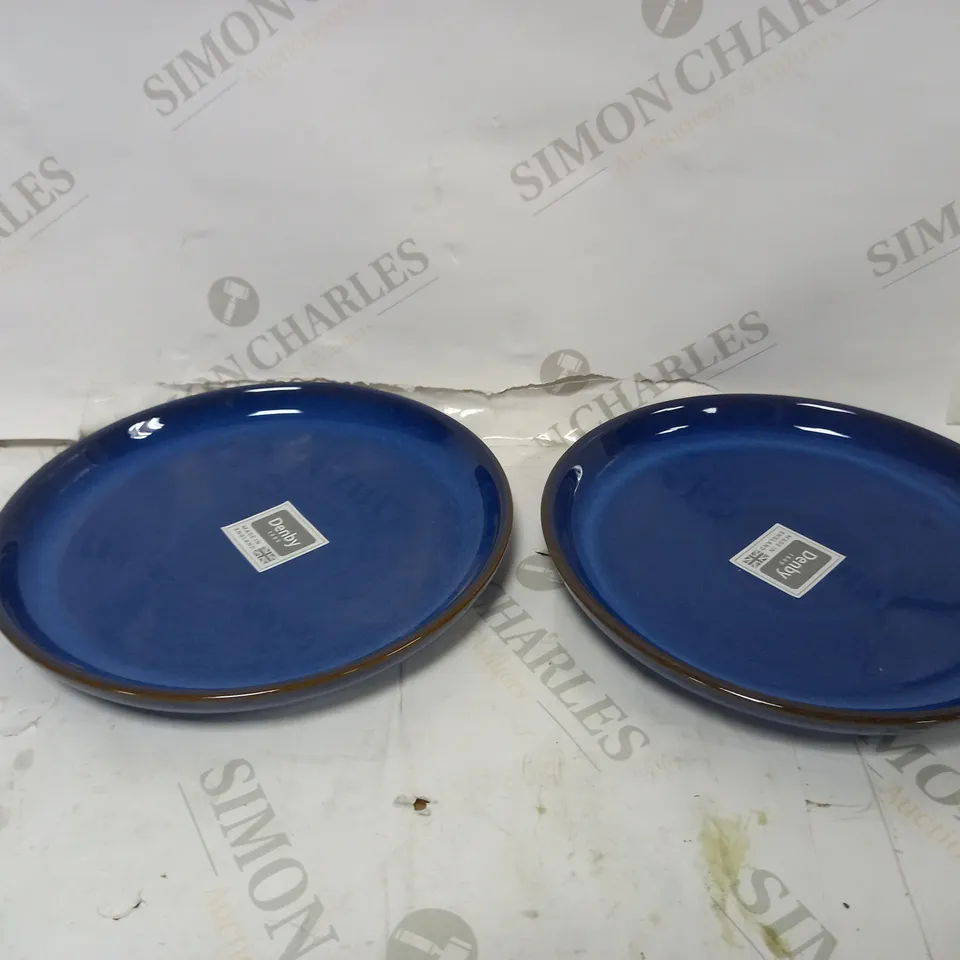 DENBY 1048824 IMPERIAL BLUE 2 PIECE MEDIUM COUPE PLATE SET