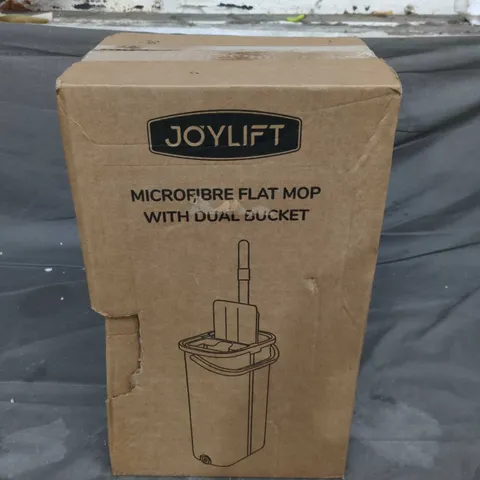 JOYLIFT MICROFIBRE FLAT MOP WITH DUAL BUCKET – BOXED