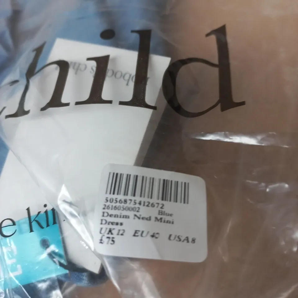 NOBODY'S CHILD DENIM NED MINI DRESS – UK 12