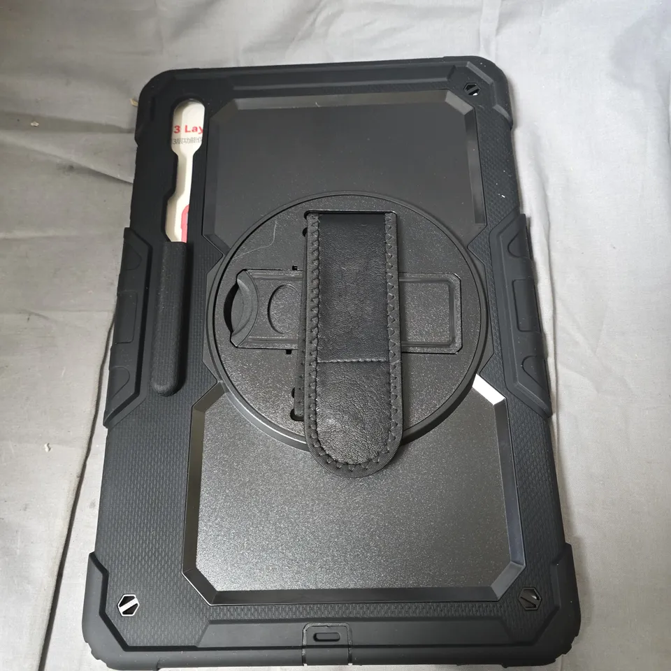 BOX OF APPROXIMATELY 17 3-LAYERS MULTI-FUNCTIONAL RUGGED TABLET CASE WITH HAND STRAP 