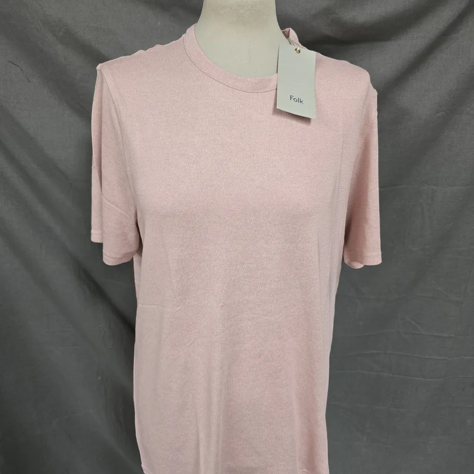 FOLK SOFT TEE IN DUSKY PINK SIZE M