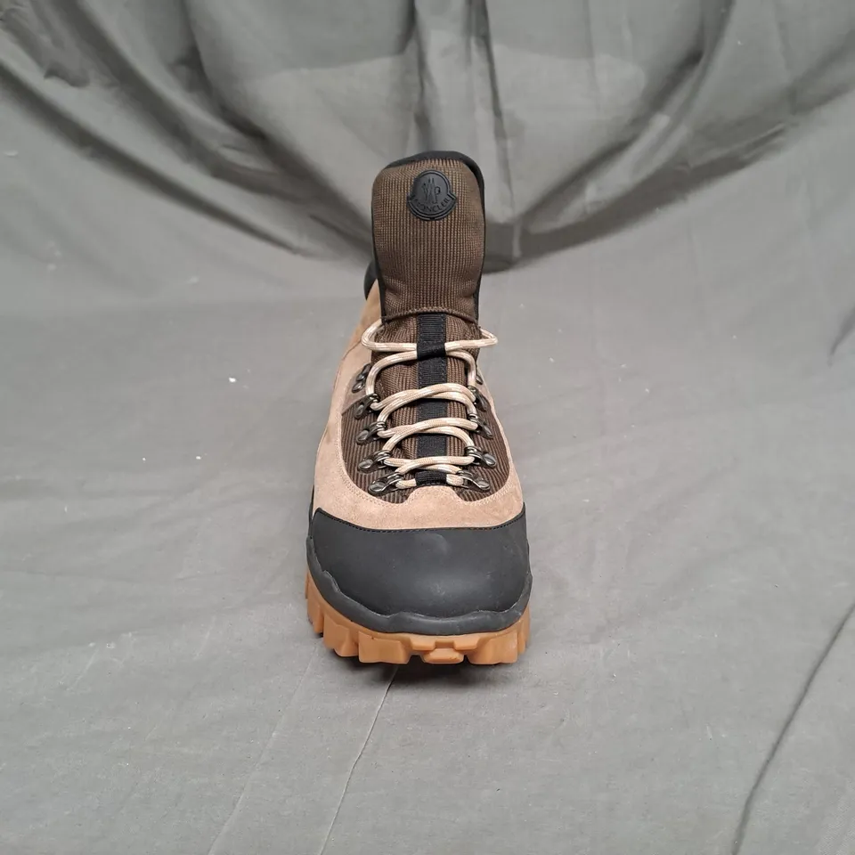 PAIR OF MONCLER RUBBER SOLE WALKING BOOTS IN SIZE 10.5