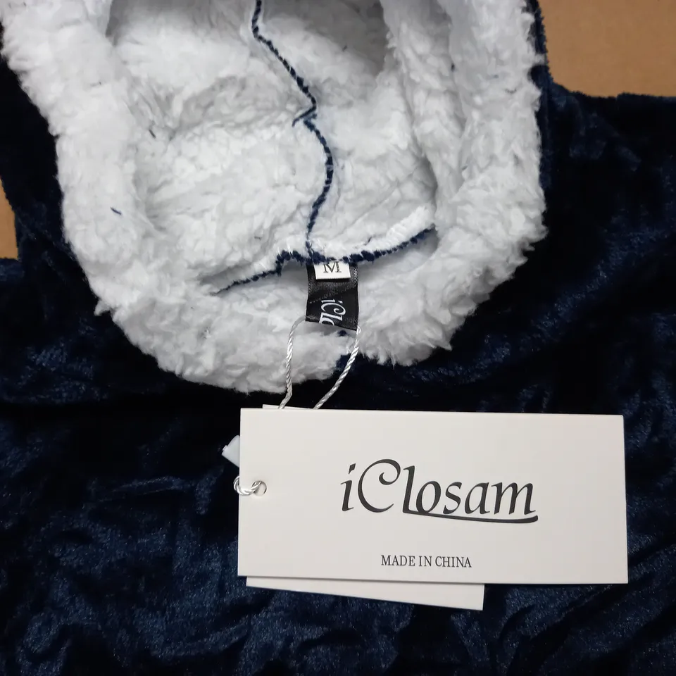 ICLOSAM NAVY BLUE/WHITE FLUFFY JUMPER - SIZE M