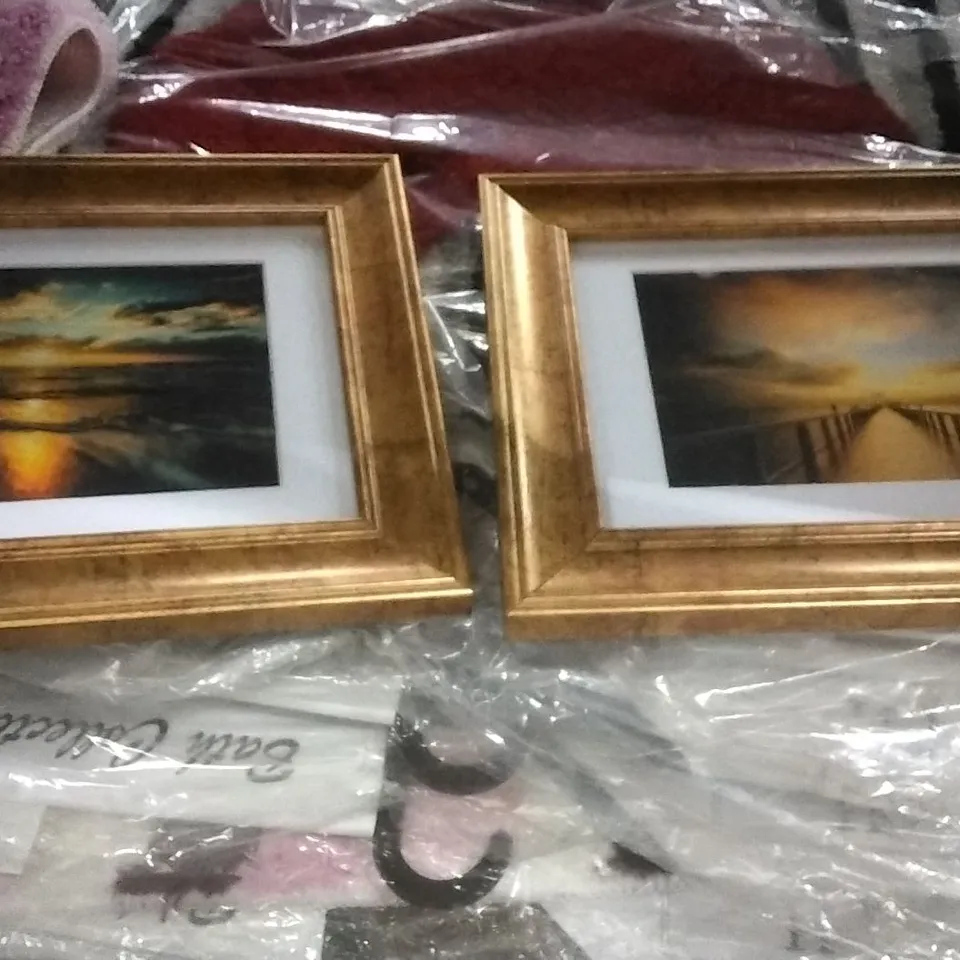 BOXED GOLDEN SUNSET LAKE FRAMED PHOTOGRAPH 