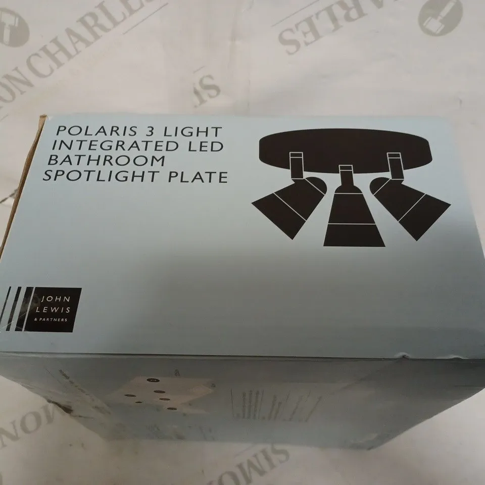 JOHN LEWIS POLARIS 3 LIGHT INTEGRATED LED BATHROOM SPOTLIGHT PLATE // COLLECTION ONLY