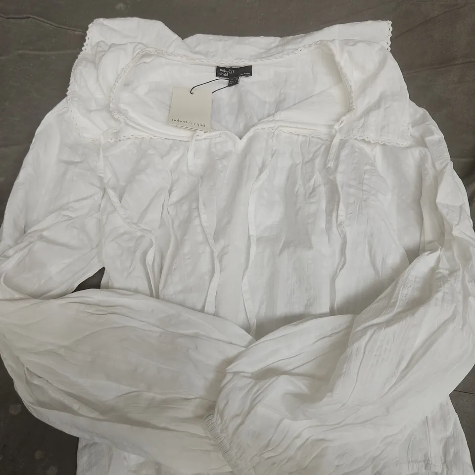 NOBODY'S CHILD WHITE BLOUSE, UK 12 