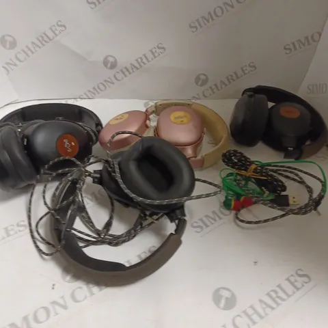 APPROXIMATELY 5 ASSORTED HOUSE OF MARLEY HEADPHONES