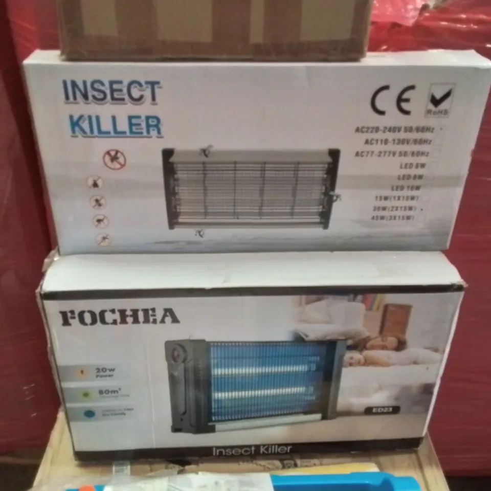 PALLET CONTAINING VARIOUS ASSORTED BOXED HOUSEHOLD ITEMS TO INCLUDE: CAT HAMMOCK, BED RAIL, INSECT KILLERS, FAN, SPRINKLER AND LOTS MORE UNMARKED BOXED ITEMS 