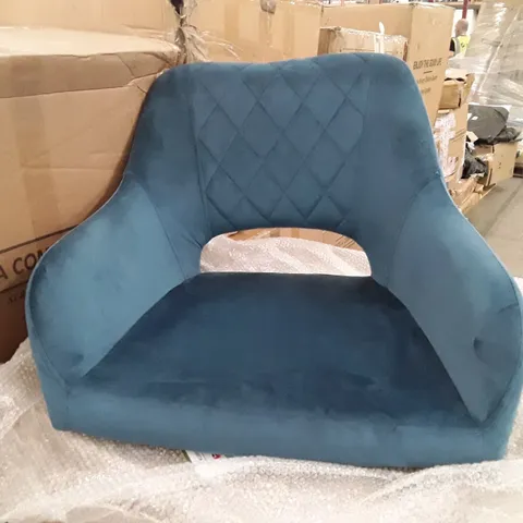 BOXED SET OF 2 UPHOLSTERED FABRIC BAR STOOLS -BLUE (1 BOX)