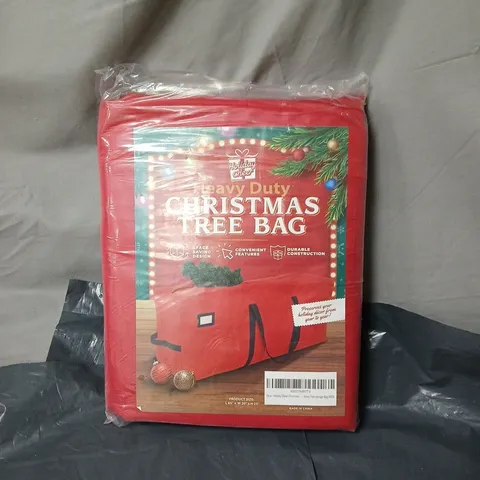 HOLIDAY CHEER HEAVY-DUTY CHRISTMAS TREE STORAGE BAG – RED WITH CARRY HANDLES