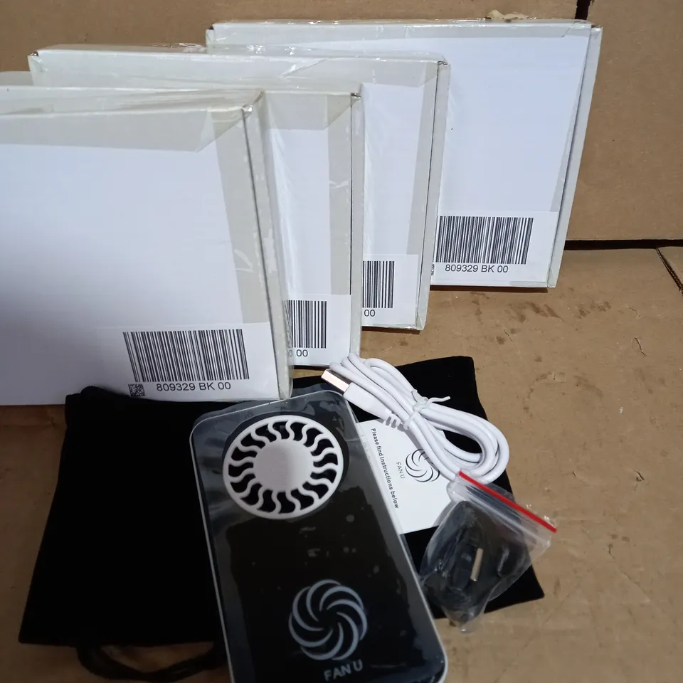 LOT OF 5 FAN U PORTABLE & RECHARGEABLE FANS - BLACK