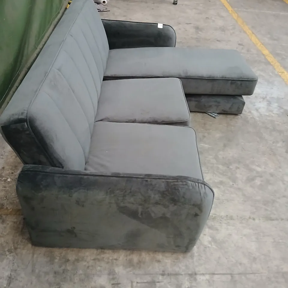 GREY FABRIC CORNER SOFA WITH CHAISE – SECTIONAL