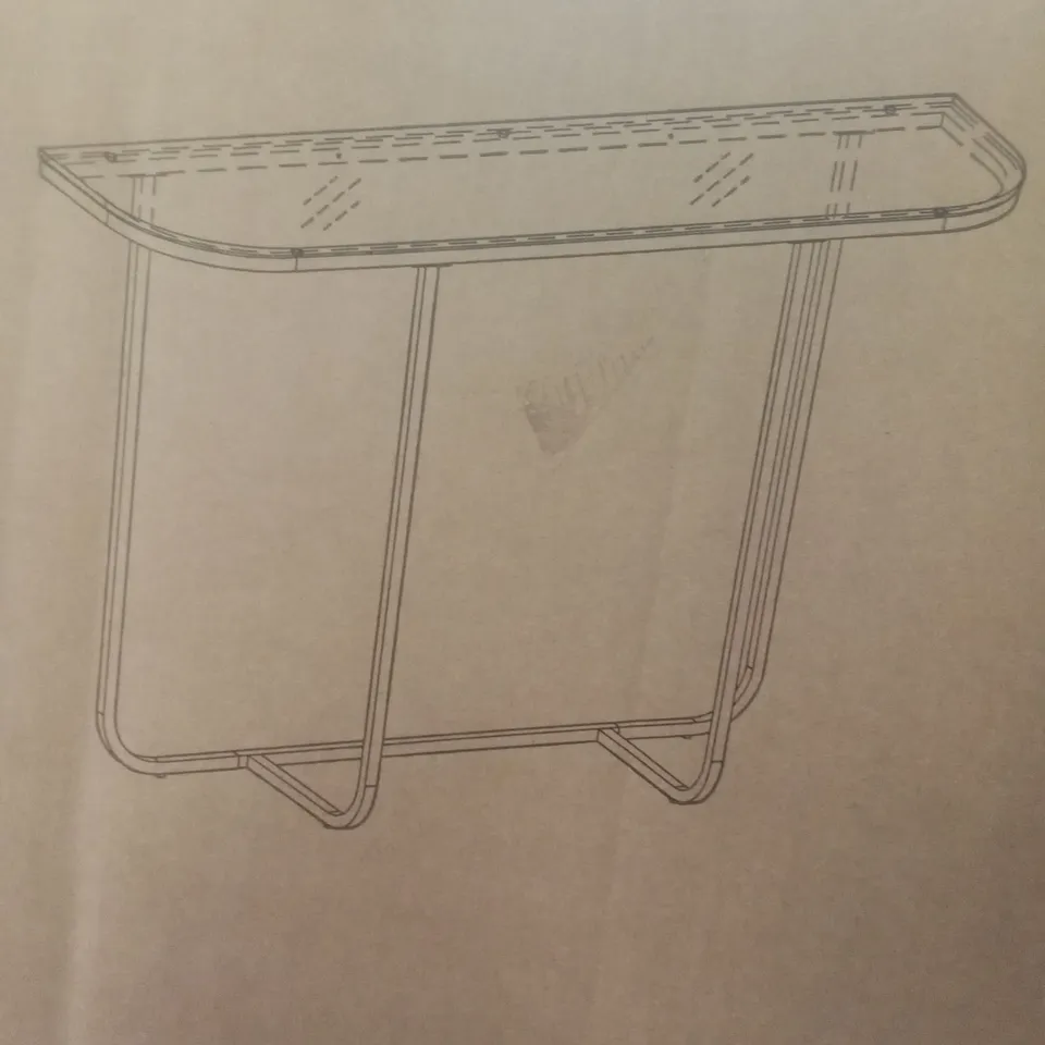 BOXED 44" CURVED ENTRY TABLE GLASS/BLACK