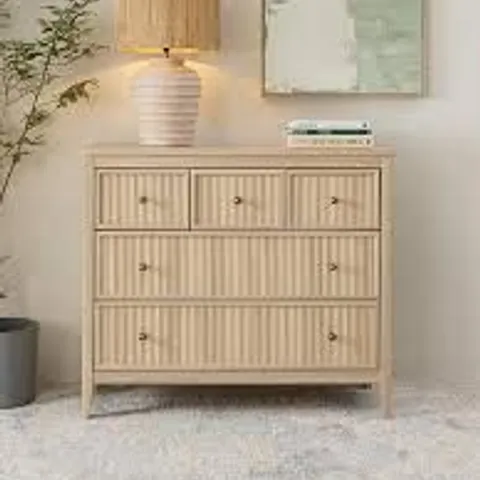 BOXED LINDLEY 2 + 3 DRAWER CHEST - OAK (1 BOX)