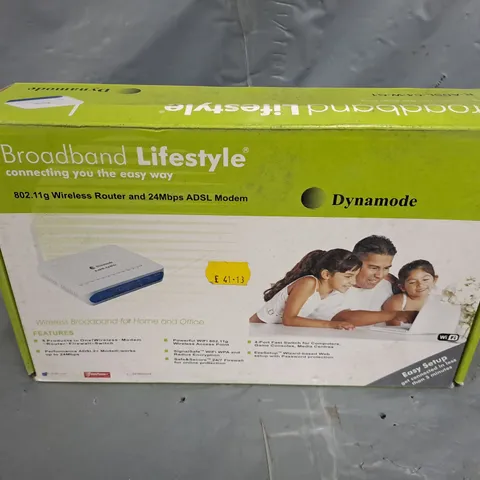 BOXED BROADBAND LIFESTYLE 802.11G WIRELESS ROUTER AND 24MBPS ADSL MODEM