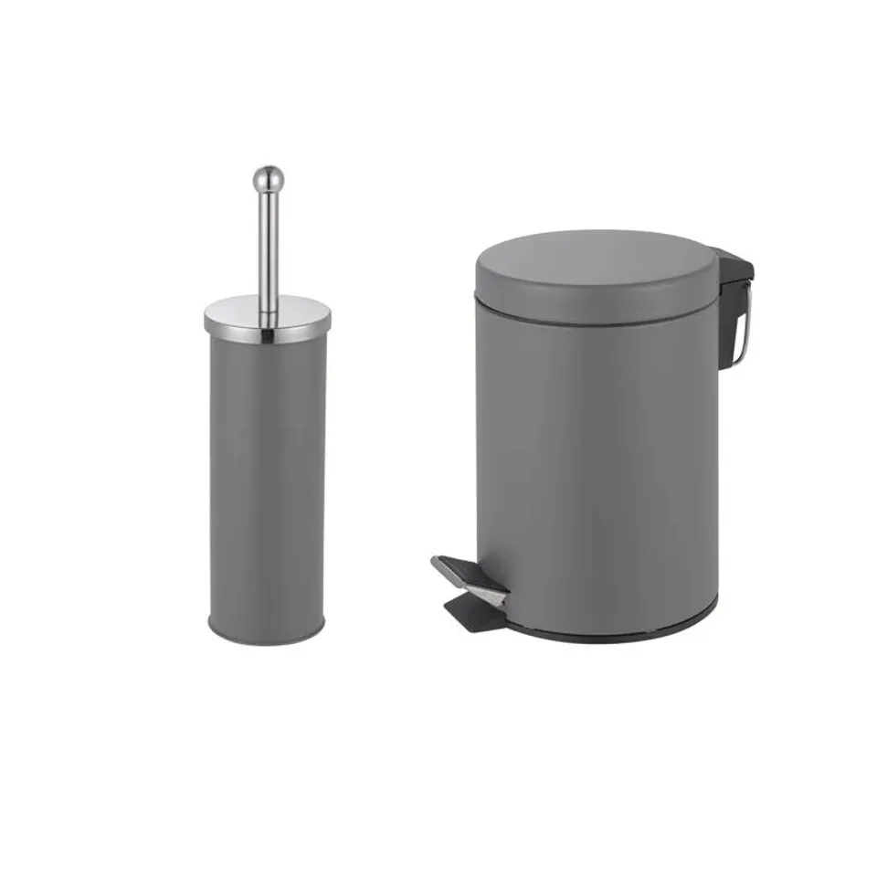 BOXED MCCABE 3 LITRE STEP ON RUBBISH BIN - GREY (1 BOX)