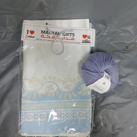 BOX OF APPROXIMATELY 10 ASSORTED HOUSEHOLD ITEMS TO INCLUDE KNITTING YARN, ETC - COLLECTION ONLY