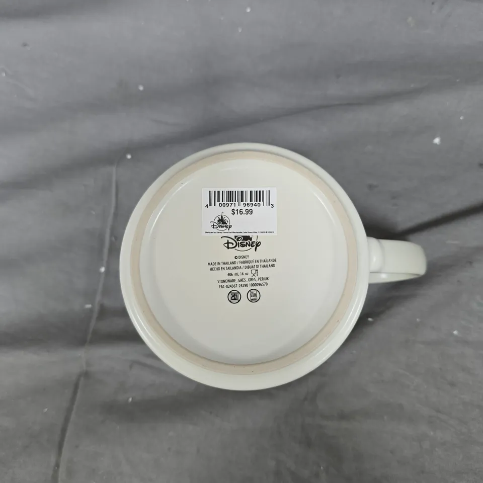 DISNEY MUG, MICKEY MOUSE – WHITE CERAMIC WITH RED INTERIOR AND CHARACTER DESIGN