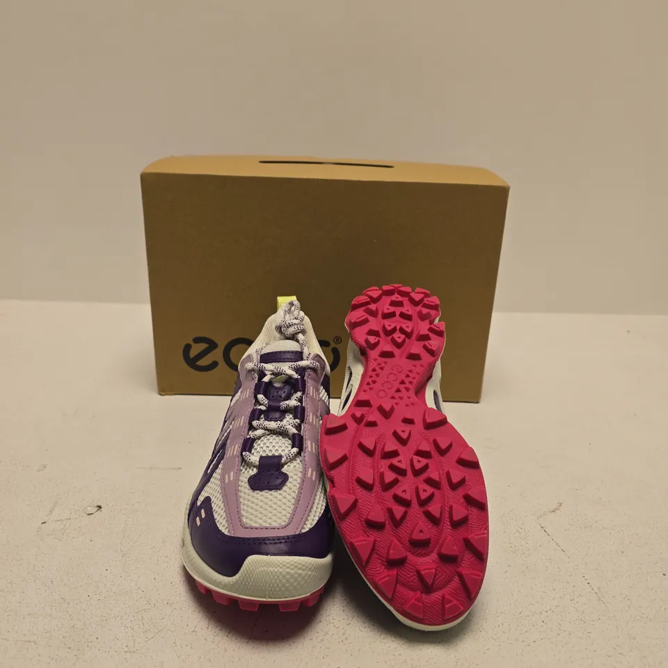ECCO TRAINERS – PURPLE, PINK & WHITE MESH (BOXED) SIZE UK 3.5-4