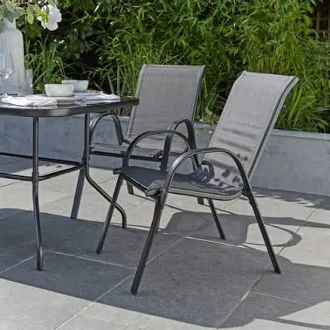 BOXED PACK OF 2 TEXTILENE STACKING GARDEN CHAIRS