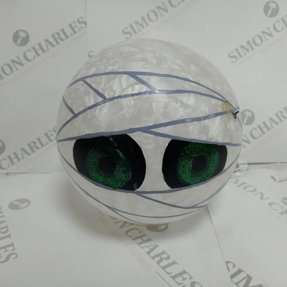 FESTIVE 20CM BO LIT MUMMY GLASS BALL HALLOWEEN DECORATION RRP £19.99