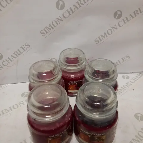 LOT OF 5 HOLIDAY HEARTH SCENTED YANKEE CANDLES