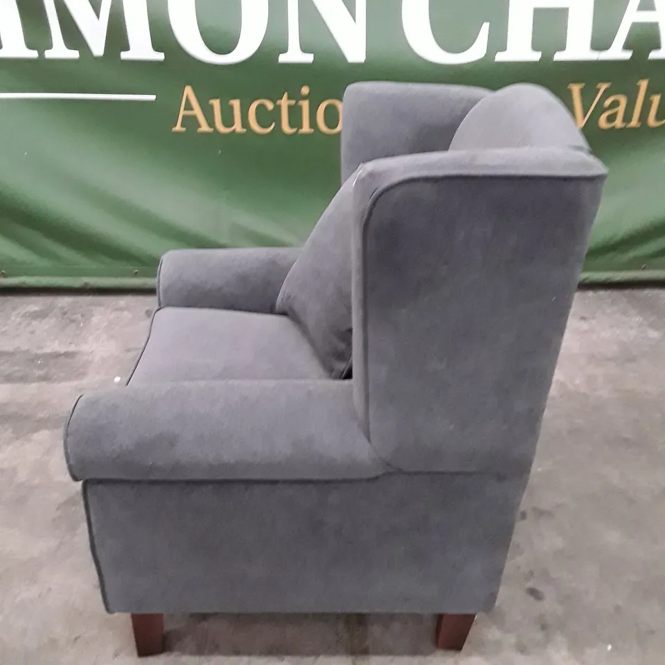 QUALITY DESIGNER ARMCHAIR WITH PILLOW - GREY FABRIC