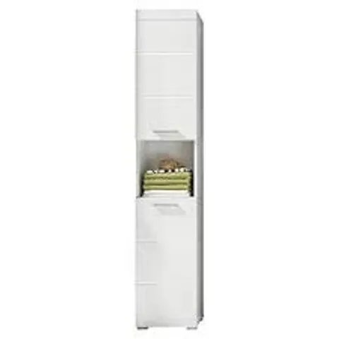 BOXED AMANDA TALL BATHROOM CABINET IN WHITE (1 BOX)