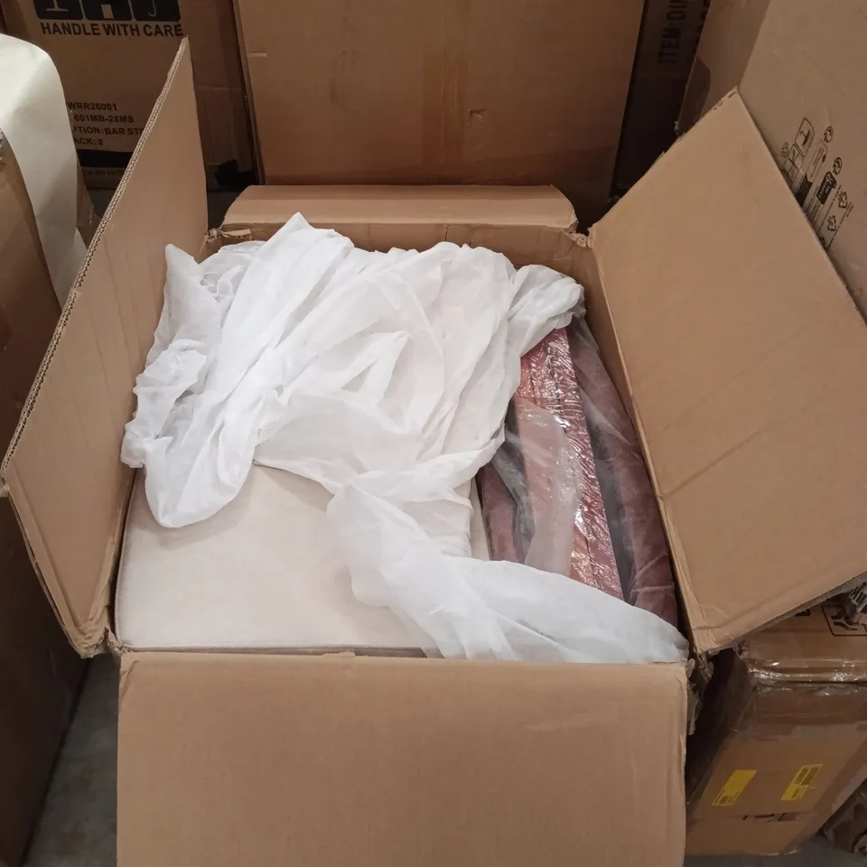 BOXED RECLINING ARM CHAIR - BEIGE/WOOD (1 BOX)