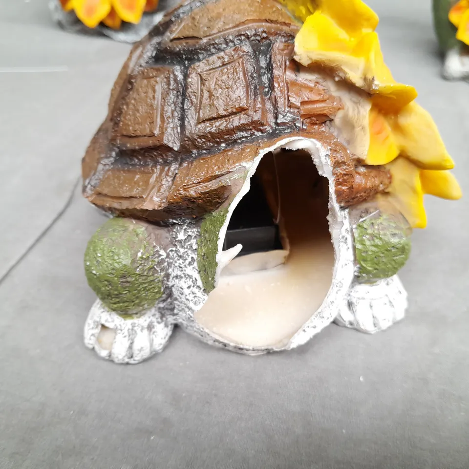 BOXED GARDEN REFLECTIONS SET OF 3 TURTLE SNAIL & FROGS SOLAR SUNFLOWER LIGHTS