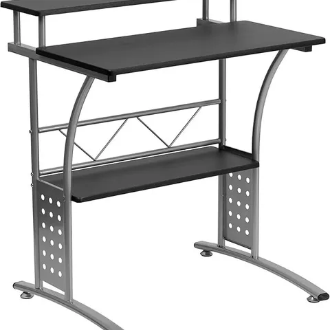 BOXED FLASH FURNITURE 83.25-IN BLACK MODERN/CONTEMPORARY COMPUTER DESK