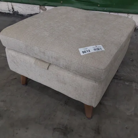 DESIGNER SIENNA STORAGE FOOTSTOOL DARWIN BARLEY FABRIC