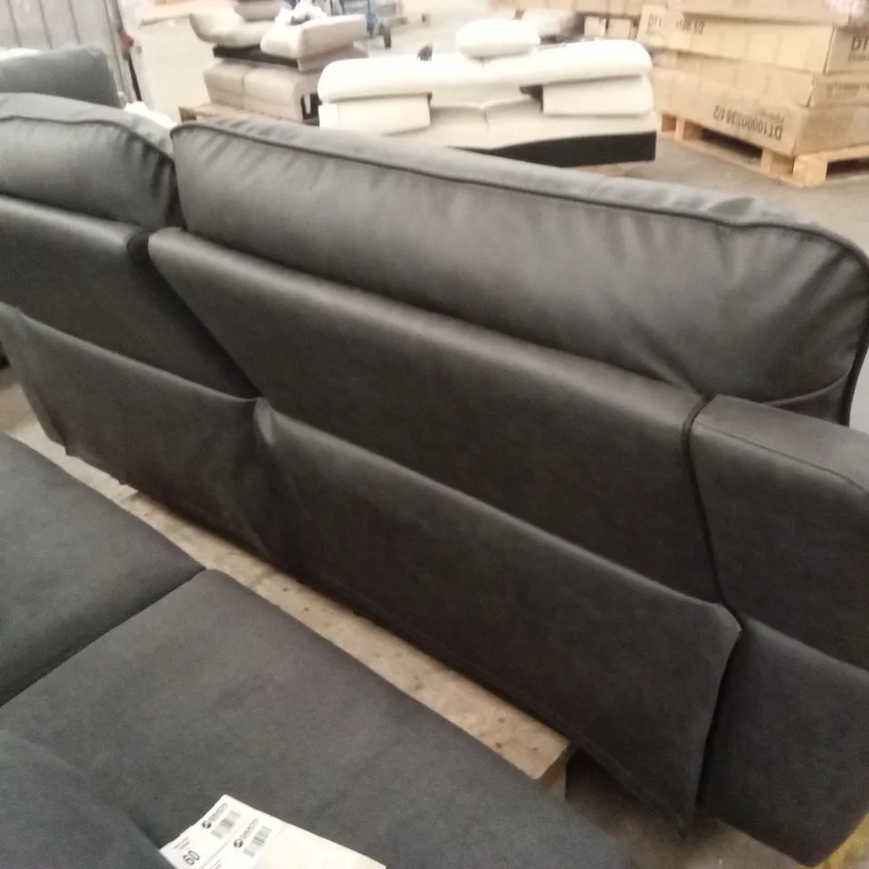SEVILLE 3 SEATER RECLINER SOFA, GREY PREMIUM FAUX LEATHER