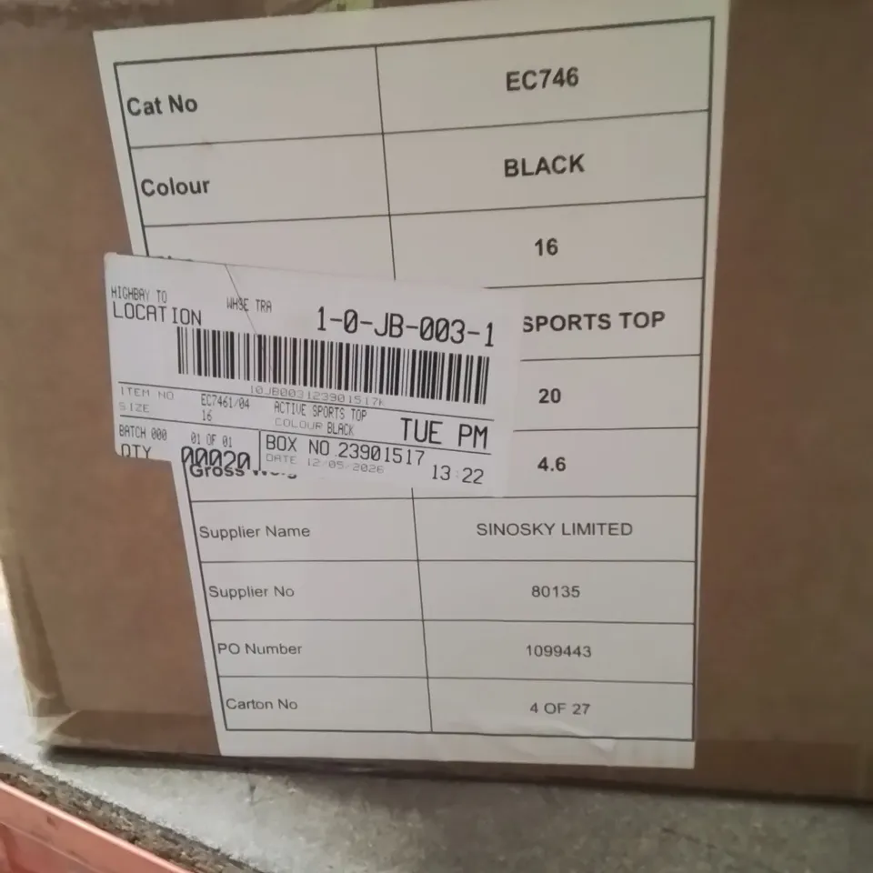BOXED BRAND NEW APPROXIMATELY 20 SIMPLY BE SPORTS TOP BLACK SIZE 16