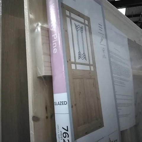 KNOTTY PINE 2 PANEL GLAZED INTERNAL DOOR 762 X 1981MM