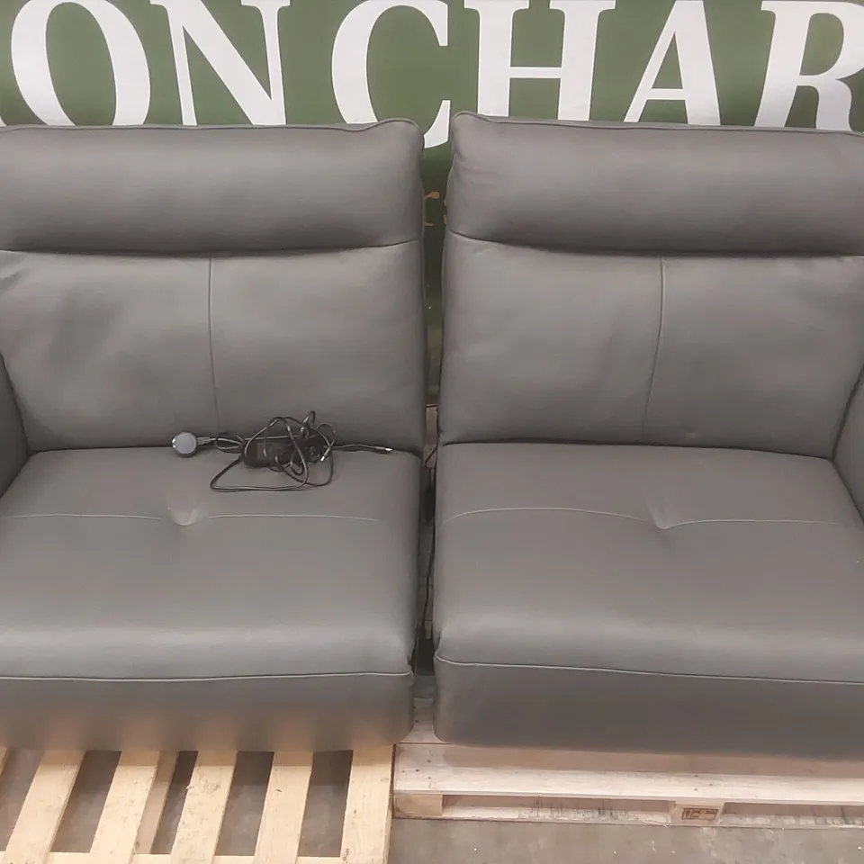 QUALITY DESIGNER ITALIAN MADE LEATHER UPHOLSTERED RIVA ELECTRIC 4-SEATER SOFA