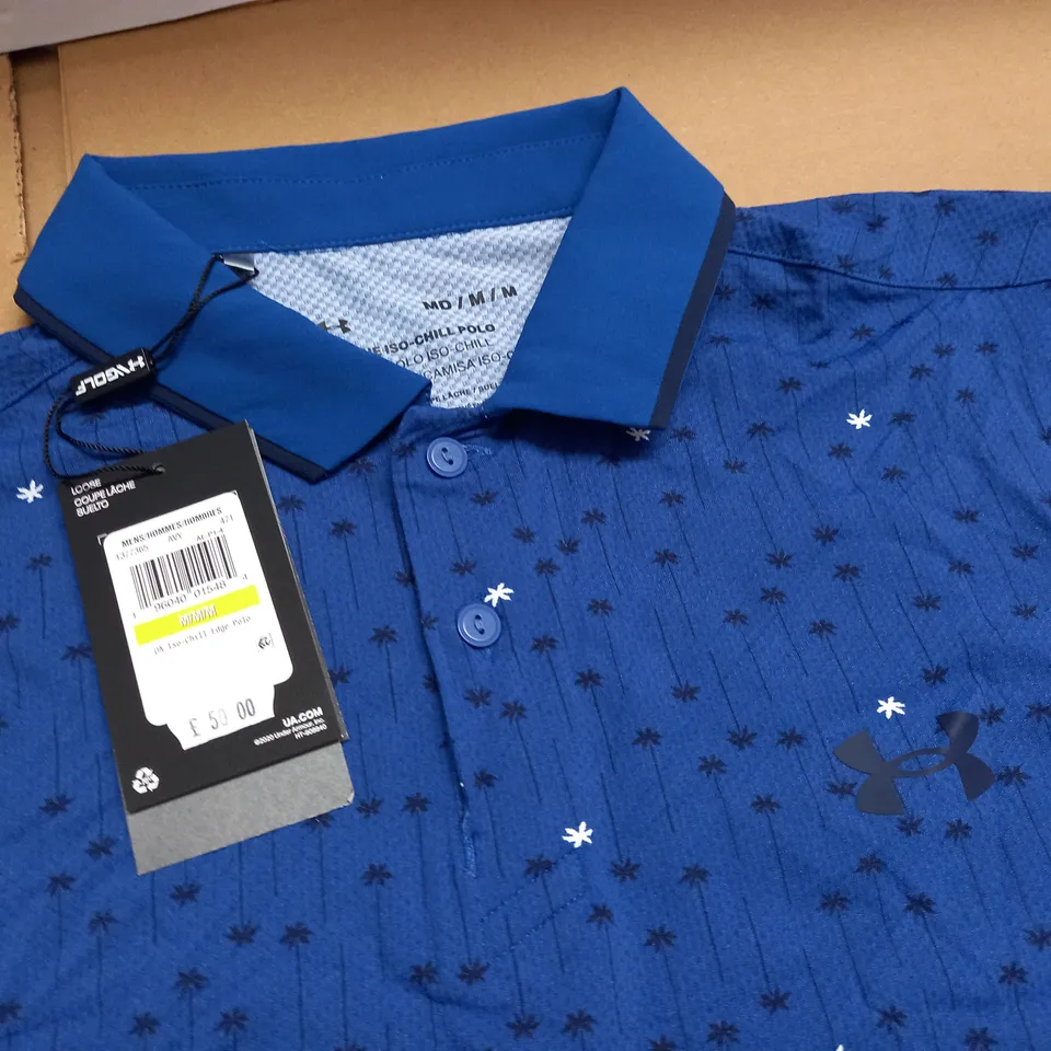 UNDER ARMOUR ISO-CHILL BLUE POLO SHIRT - MD