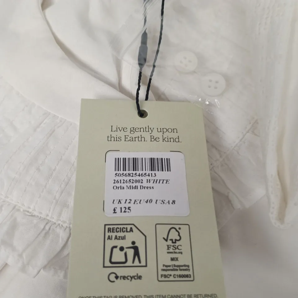 NOBODYS CHILD ORLA MIDI DRESS – WHITE, WOMEN'S UK 12