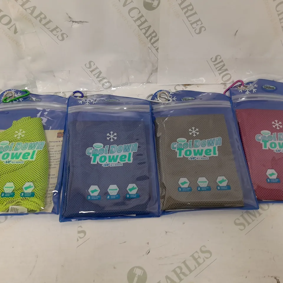 BOXED AQUA LASER SET OF 4 COOL DOWN TOWELS