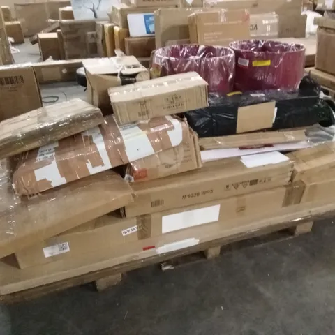 PALLET OF ASSORTED INCOMPLETE FURNITURE PARTS AND PIECES 