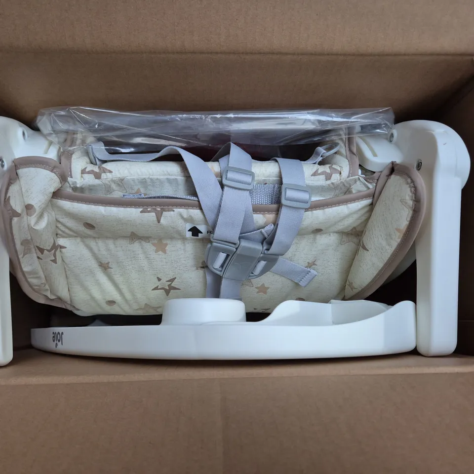 JOIE HIGH CHAIR – FOLDABLE, STAR FABRIC, ONE-HAND FOLD