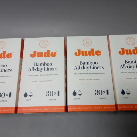 LOT OF 4 JUDE BAMBOO ALL-DAY LINER 30-PACKS