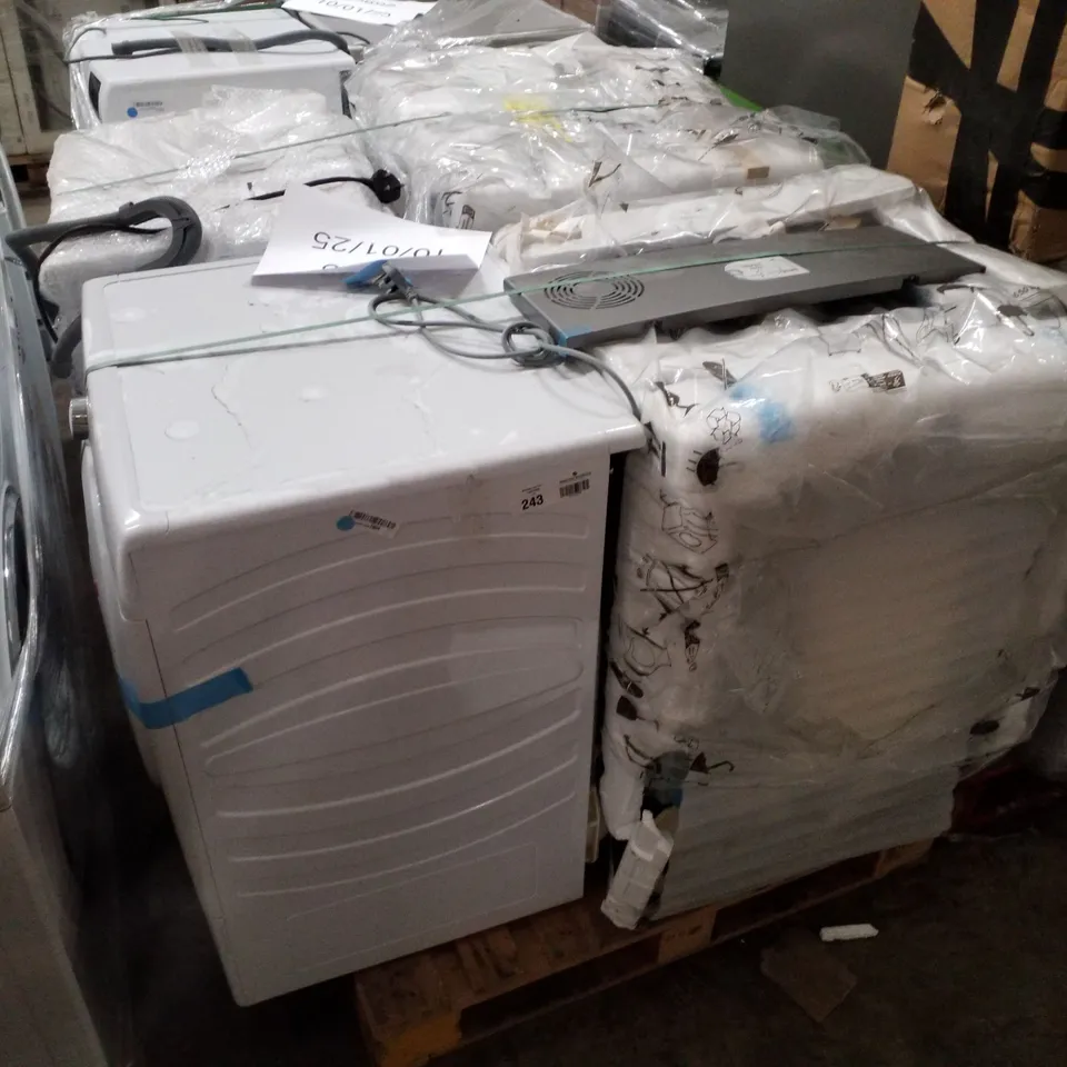 PALLET OF APPROXIMATELY 4 UNPROCESSED RAW RETURN WHITE GOODS TO INCLUDE;