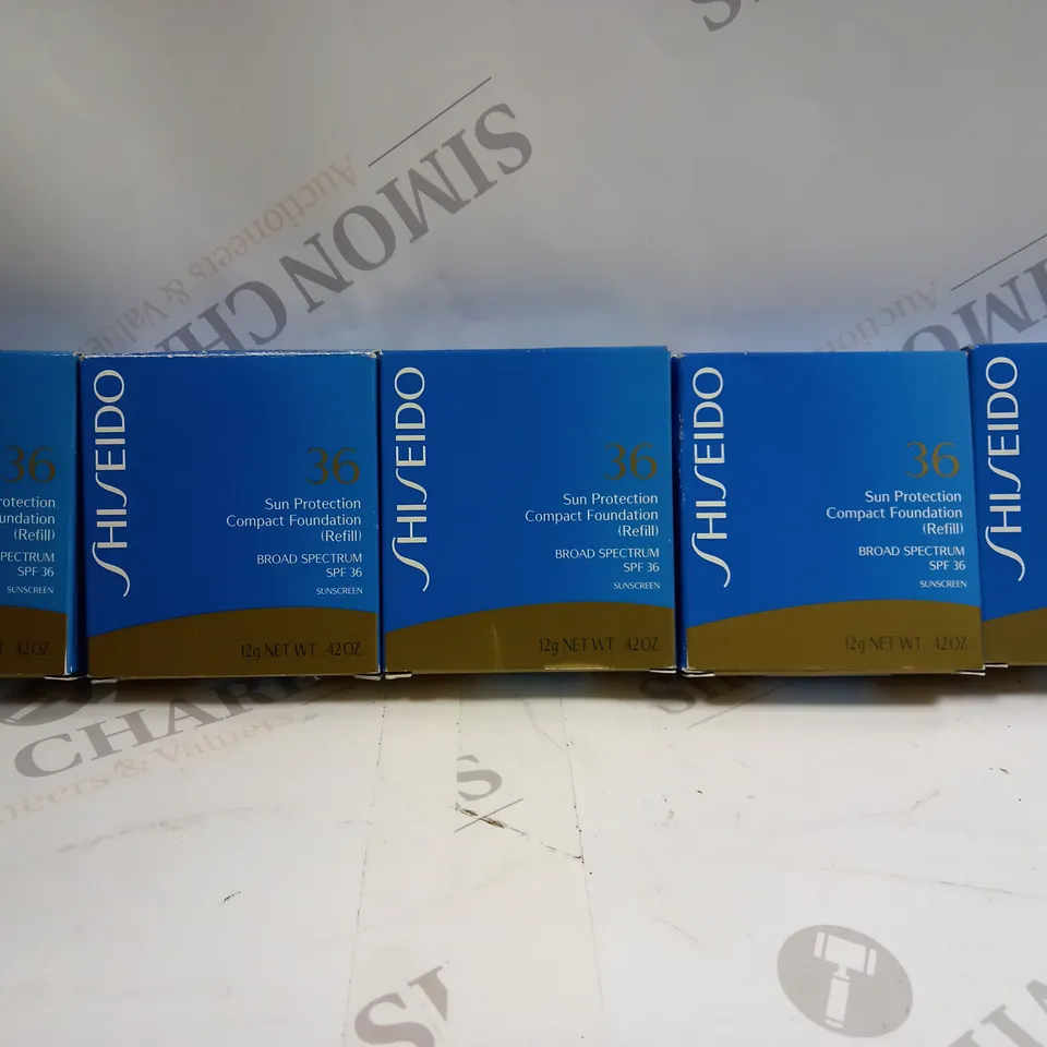 5 X SHISEIDO SUN PROTECTION COMPACT FOUNDATION (REFILL) 12G