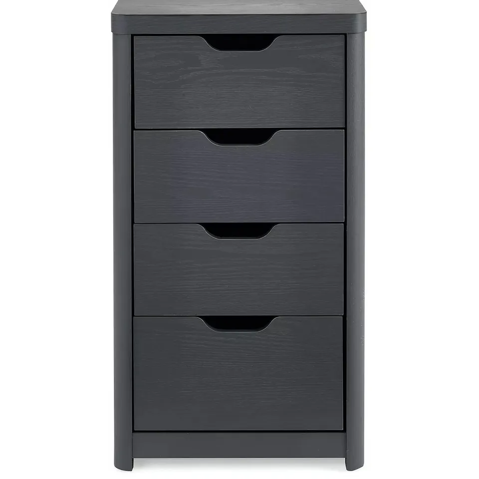 ASPEN CHILDREN'S SLIM 4 DRAWER CHEST - DARK GREY