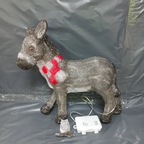 BOXED THREE KINGS INLIT ICE NATIVITY DONKEY